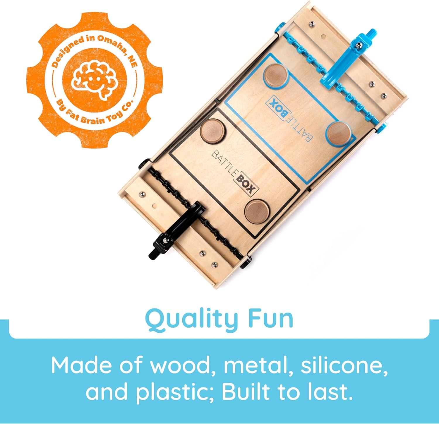 imageFat Brain Toys Battle Box Marble Games Targeting Aiming Tabletop Wooden Game for Kids ampamp Tweens Ages 812