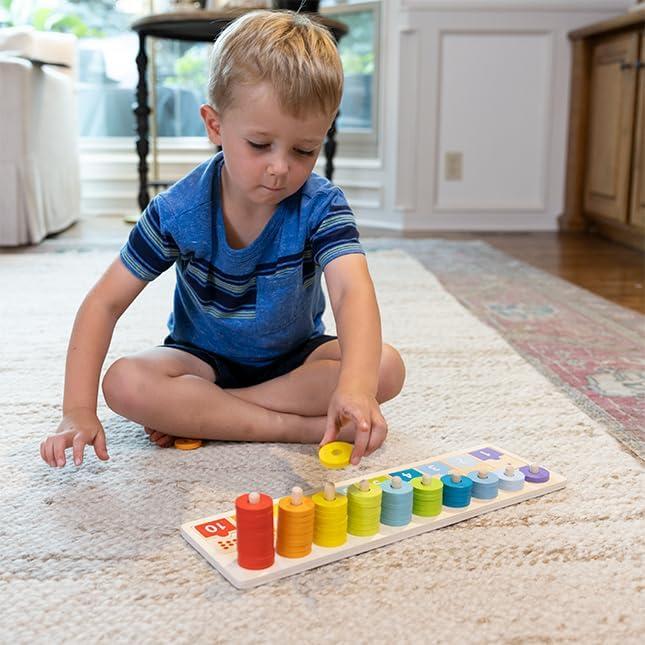 imageFat Brain Toys Counting ampamp Matching Board 110 Match ampamp Stack Counting Board Early Learning Toys for Ages 2 to 5