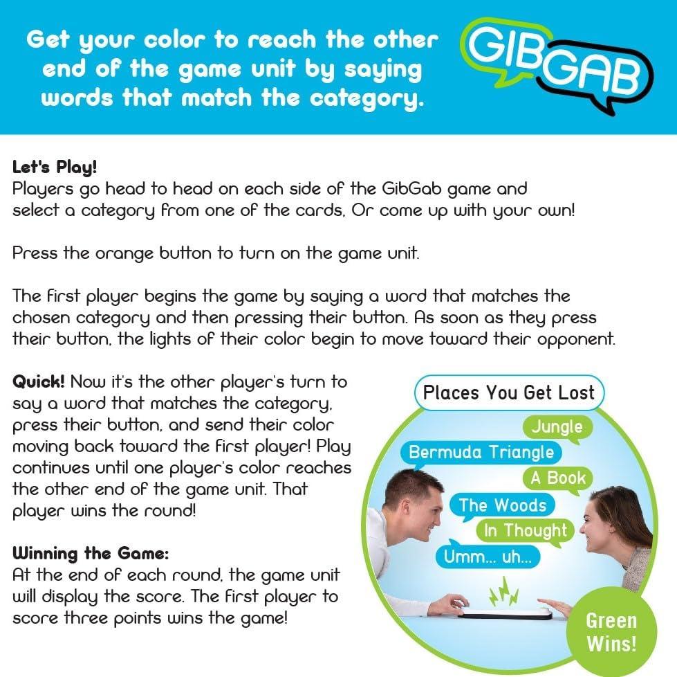 imageFat Brain Toys GibGab FastPaced Trivia Party Game for Kids ampamp Adults 2 Players