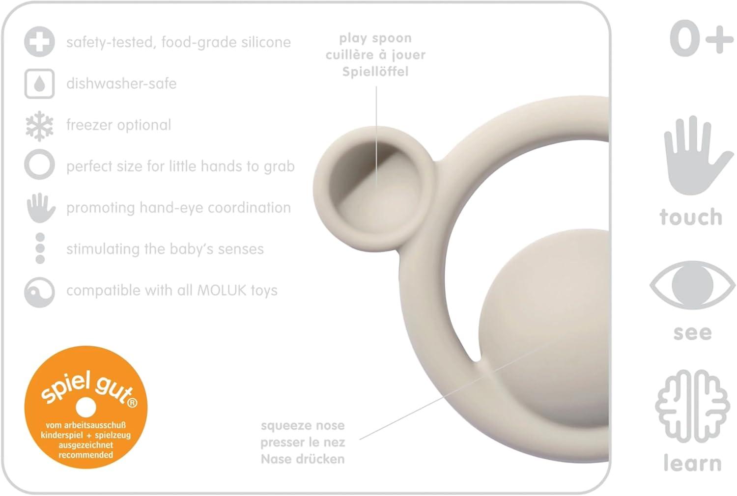 imageFat Brain Toys Nogi by MOLUK Teething Ring ampamp Fidget Toy for Babies Toddlers Kids