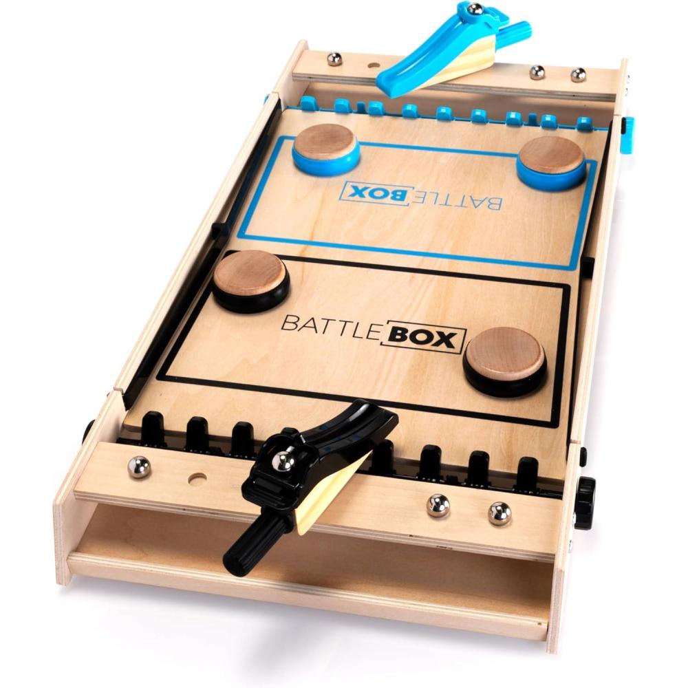 imageFat Brain Toys Battle Box Marble Games Targeting Aiming Tabletop Wooden Game for Kids ampamp Tweens Ages 812