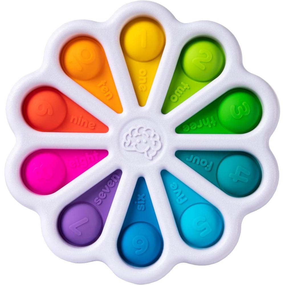 imageFat Brain Toys Dimpl Digits Toddler Toys Popping Number Learning Sensory Preschool Toy for 2 Years Bilingual Spanish and English Fidget ToysDigits