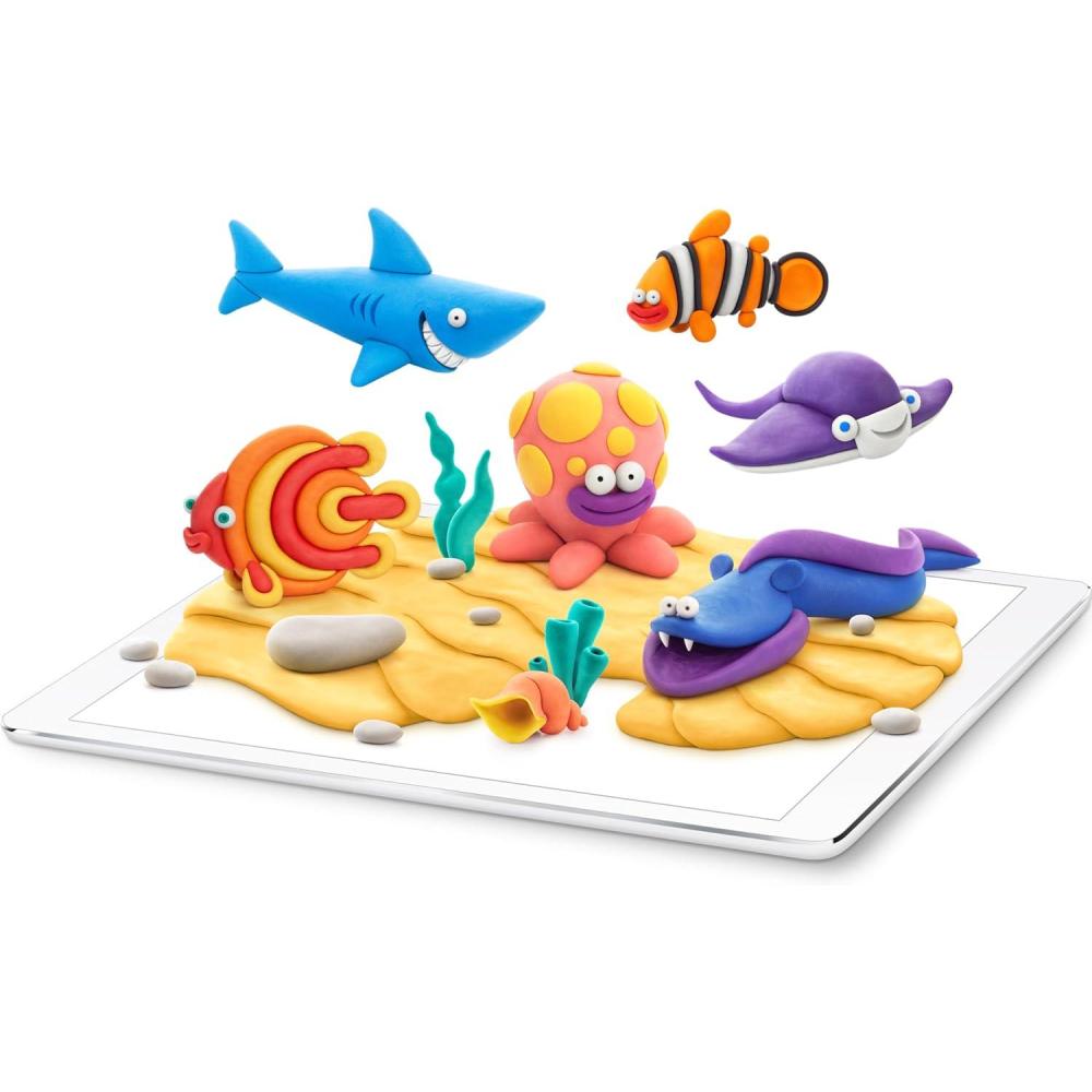 imageFat Brain Toys Hey Clay Ocean Creatures Air Dry Clay Kit with Interactive App for Kids ampamp Tweens Modeling Clay and Crafts Set