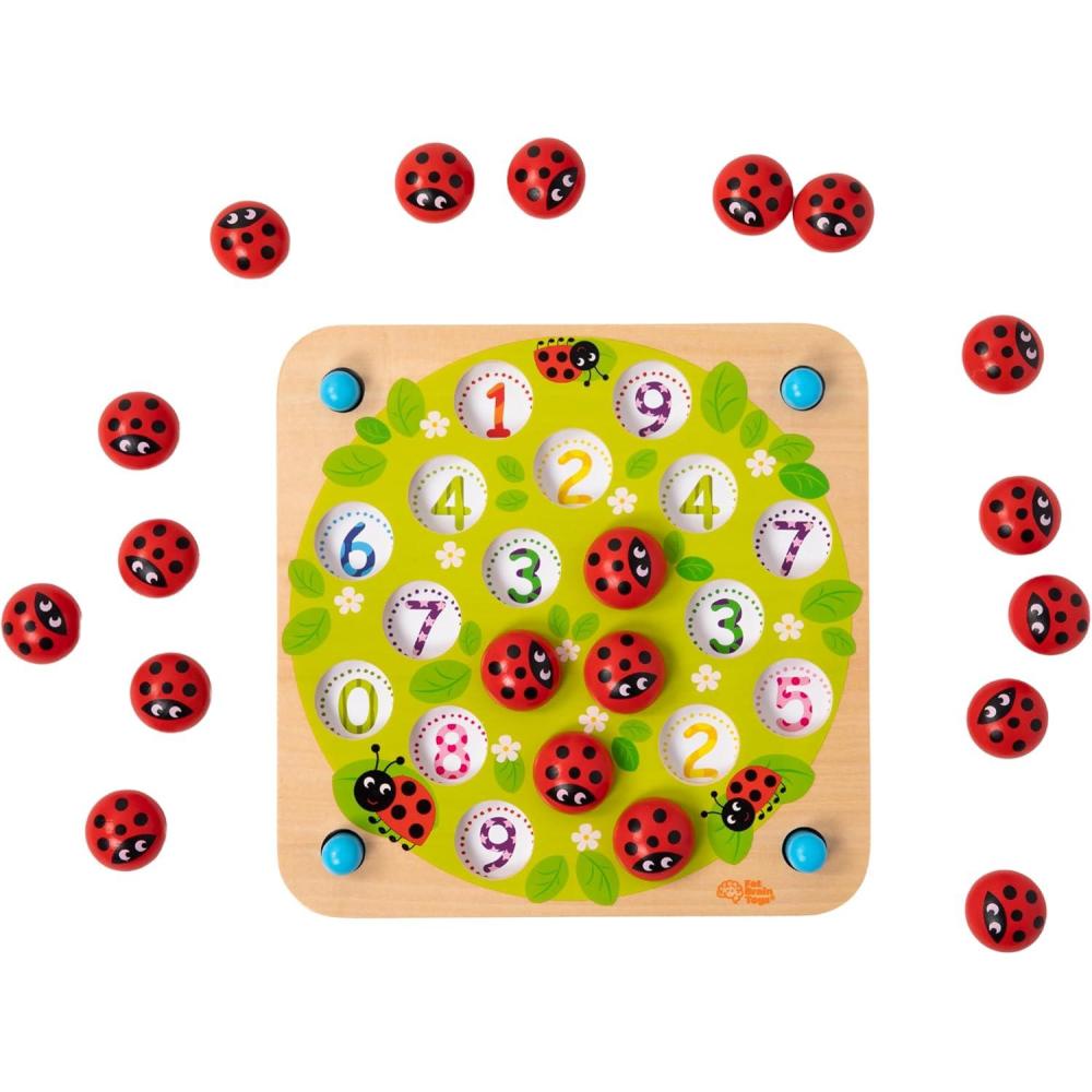 imageFat Brain Toys Ladybugs Garden Toddler Memory Game Wooden Memory Matching Games for Kids Preschool Toys