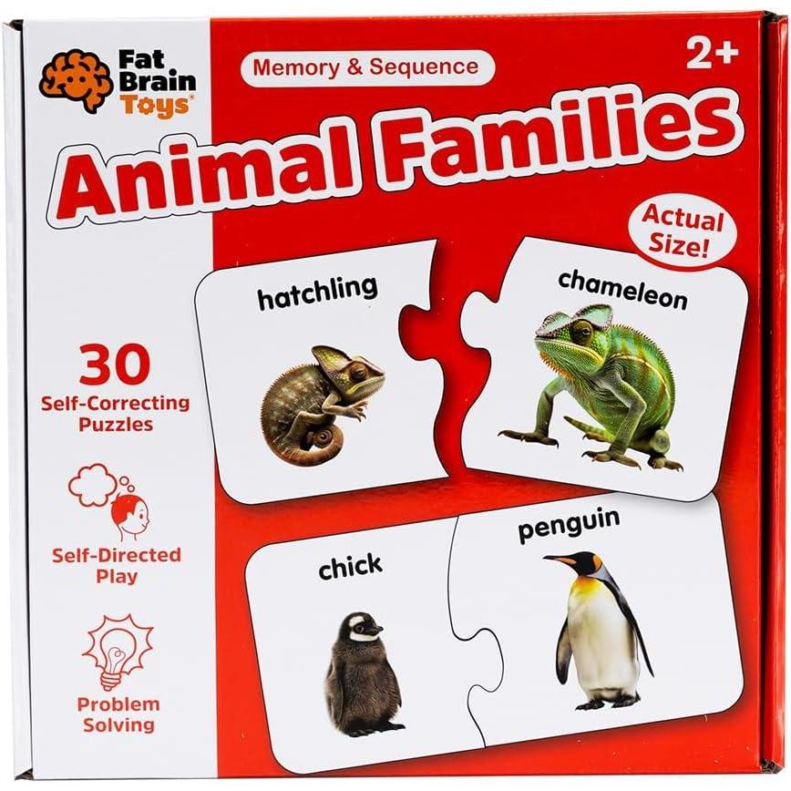 imageFat Brain Toys Learning Steps Memory ampamp Sequence Animal Families Animal Families Puzzles for Ages 2 to 5