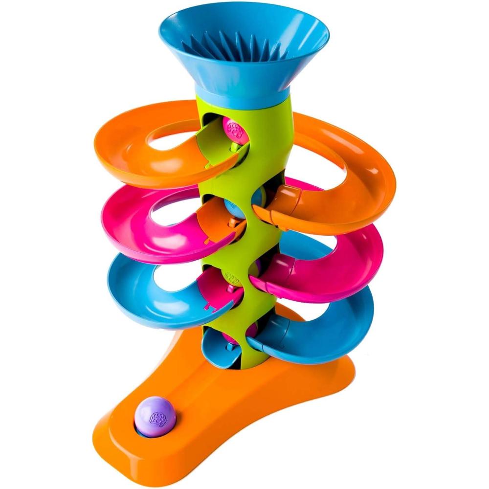 imageFat Brain Toys RollAgain Tower CauseandEffect Ball Run for Toddlers and Kids Ball Drop Toy