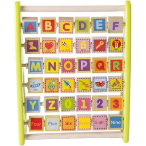 Fat Brain Toys Alpha-Abacus – Wooden Alphabet & Number Learning Toy for Kids 2+