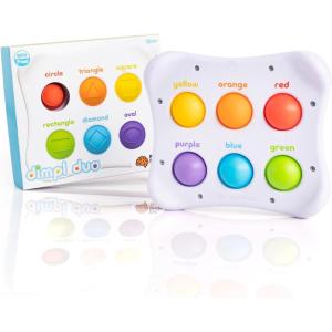 Fat Brain Toys Dimpl Duo, Early Learning Sensory Toy for Babies 1 Year+ & Toddlers, Interactive Baby Toys with Braille, Fidget Toys
