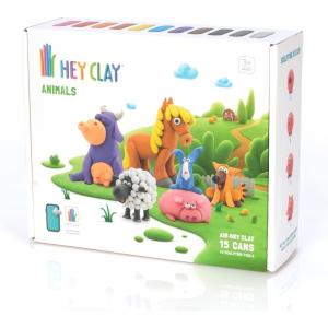 Fat Brain Toys Hey Clay Animals, Air Dry Clay Kit with Interactive App for Kids & Tweens, Modeling Clay and Crafts Set