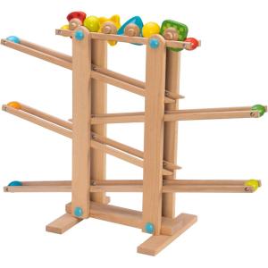 Fat Brain Toys Marble Run, Roll ‘n Go Wooden Marble Run Back-and-Forth Ball Track, 2 Year Old Toys