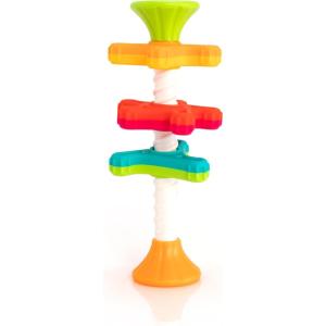 Fat Brain Toys MiniSpinny Travel-Friendly Spinning Textured Sensory Toys for Babies, Toddlers, Fine Motor Skills, Fidget Toy