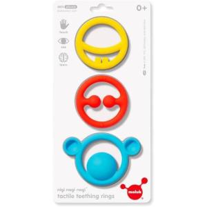 Fat Brain Toys Nigi Nagi and Nogi Teething Rings by MOLUK – Nigi Nagi and Nogi Teething Rings by MOLUK – Primary