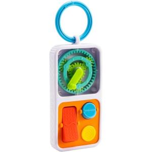 Fat Brain Toys PlayTab Go, Portable Sensory Activity Board with a Clip Ring to Attach to Diaper Bags for Babies and Toddlers Ages 12 Months+