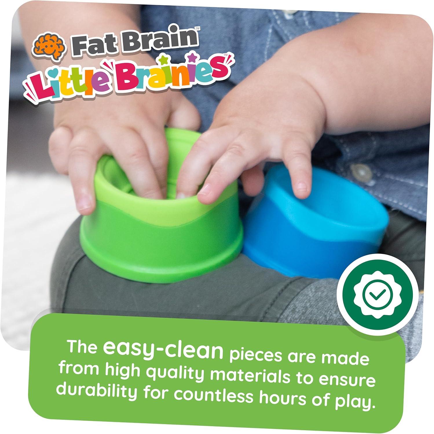 imageFat Brain Toys Dimpl Stack Popping Stack ampamp Nest Baby Toy Sensory Toys for Babies 6 Months Fidget Toys for Toddlers