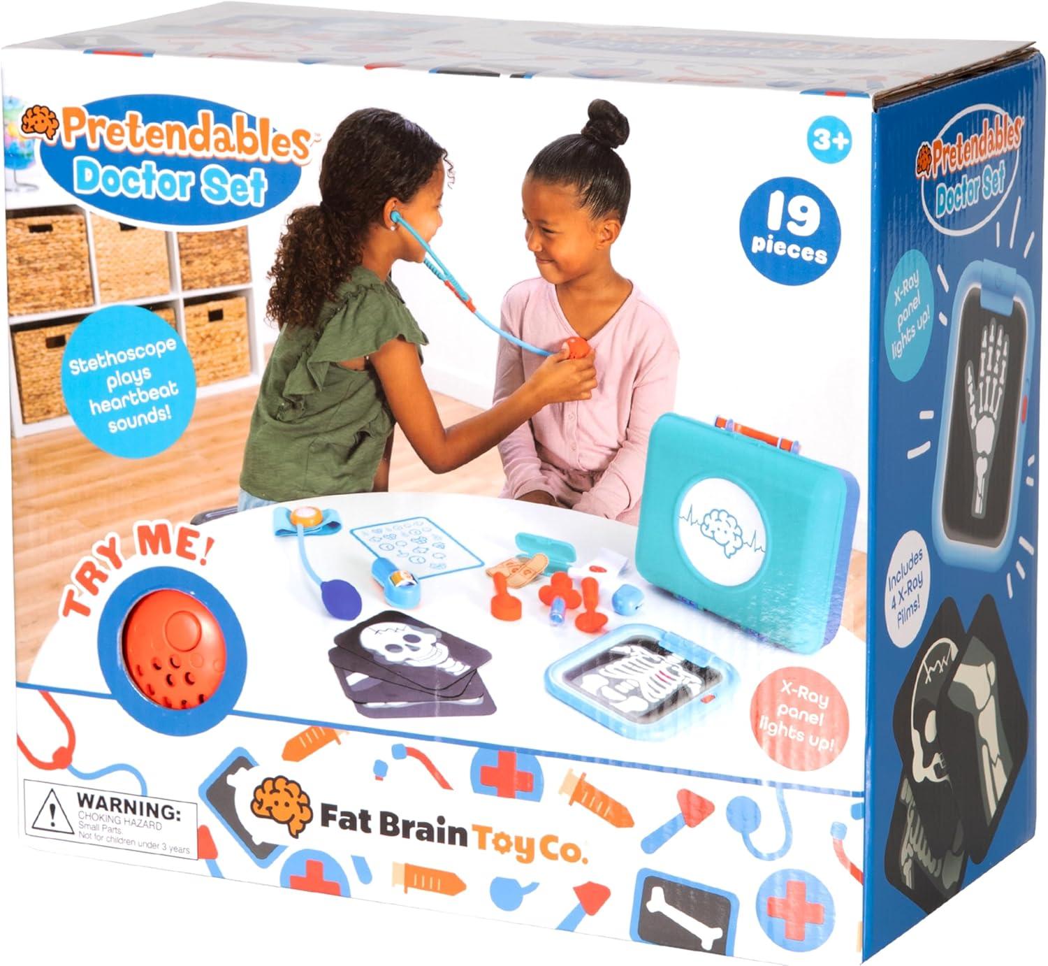 imageFat Brain Toys Pretendables Doctor Playset Pretend Play Toys Kids Doctor Play Set with Storage for Ages 3