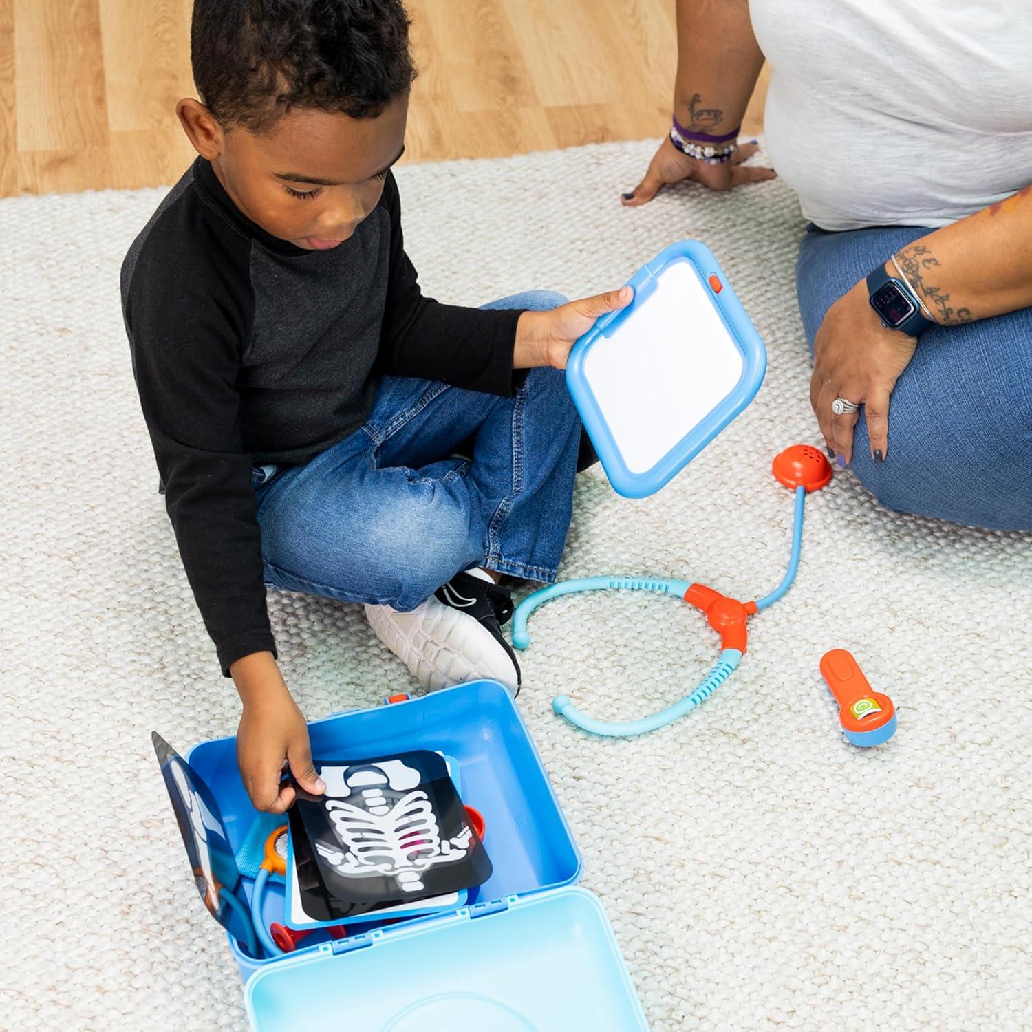 imageFat Brain Toys Pretendables Doctor Playset Pretend Play Toys Kids Doctor Play Set with Storage for Ages 3