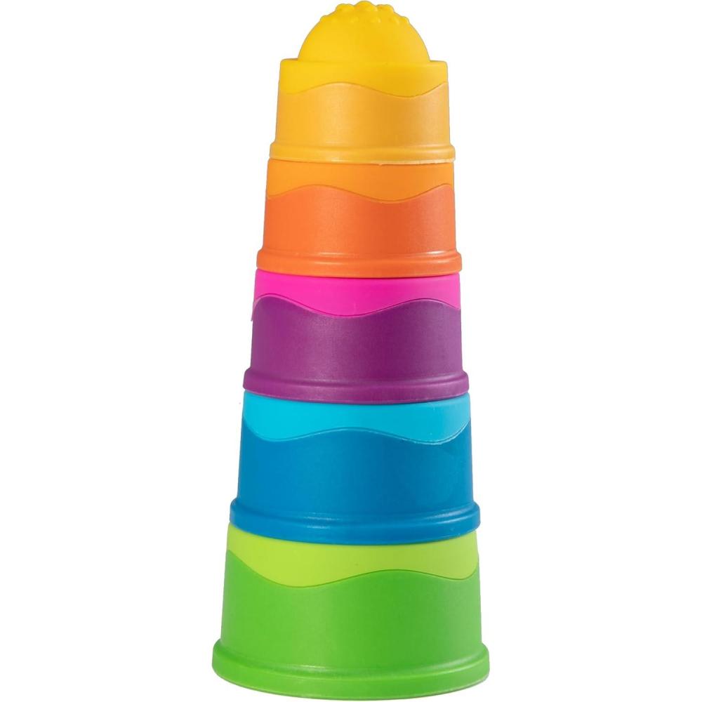 imageFat Brain Toys Dimpl Stack Popping Stack ampamp Nest Baby Toy Sensory Toys for Babies 6 Months Fidget Toys for Toddlers