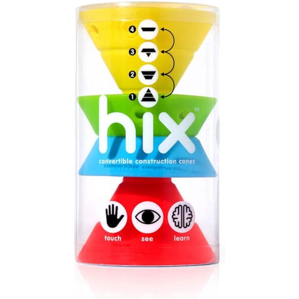 imageFat Brain Toys Hix by MOLUK  Tropical  Foldable Silicone Stacking Cones Ages 2