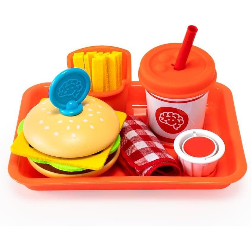 imageFat Brain Toys Pretendables Burger ampamp Fries  Imaginative Play Food Set for Ages 3 to 7