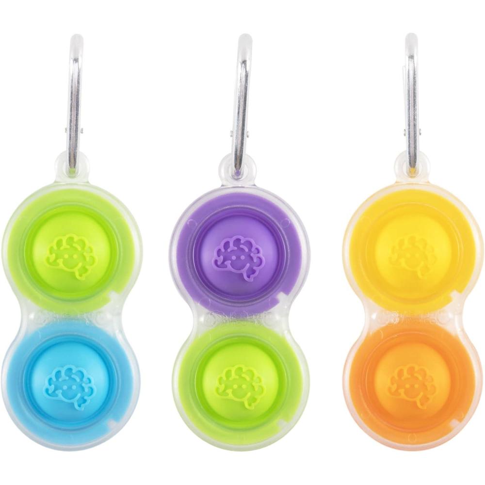 imageFat Brain Toys Simpl Dimpl Clear 3 Pack  Popping Fidget Keychains Kids ampamp Adults