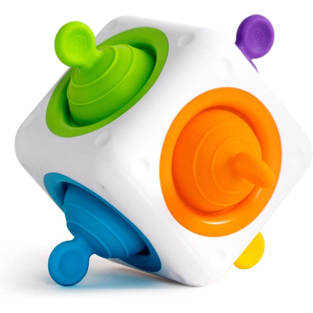 imageFat Brain Toys Tugl Cube Popping Fidget Toy Engaging for Toddlers Kids Teens Adults  Relaxing Handheld Fidget Cube 2 Years and Up