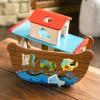 Fat Brain Toys Noah’s Ark Sort & Play Set – Wooden Shape-Matching Preschool Toy