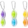 Fat Brain Toys Simpl Dimpl Clear 3 Pack – Popping Fidget Keychains, Kids & Adults