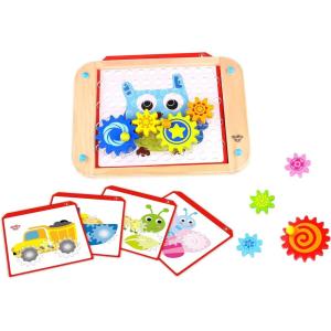 Fat Brain Toys Go Go Gears! – Wooden Size-Matching Puzzle for Preschoolers Ages 3+