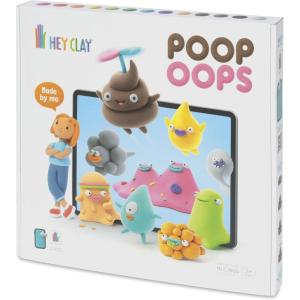 Fat Brain Toys Hey Clay Poop Oops, Air Dry Clay Kit with Interactive App for Kids & Tweens, Modeling Clay and Crafts Set