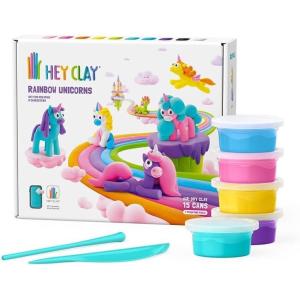 Fat Brain Toys Hey Clay Unicorns, Air Dry Clay Kit with Interactive App for Kids & Tweens, Modeling Clay and Crafts Set for Kids Ages 5 to 11