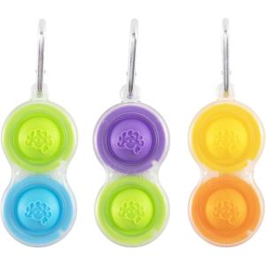 Fat Brain Toys Simpl Dimpl Clear 3 Pack – Popping Fidget Keychains, Kids & Adults