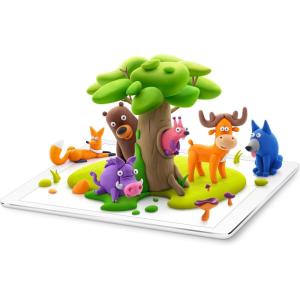 HEY CLAY Fat Brain Toys Forest Animals, Air Dry Clay Kit with Interactive App for Kids & Tweens, Modeling Clay and Crafts Set