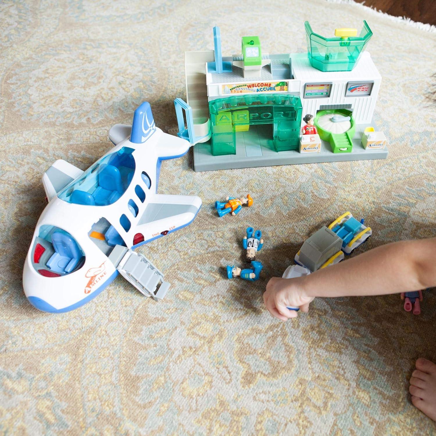 imageFat Brain Toys Airport Terminal and Jet Plane Playset Airport Playset