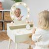 Fat Brain Toys Dressing Table with Light – Star of The Stage Light-up Vanity Playroom and Bedroom Furnishings for Ages 3 to 6