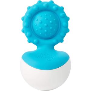 Fat Brain Toys Dimpl Wobbl – Blue – Travel-Friendly Baby Sensory & Teething Toy