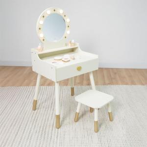 Fat Brain Toys Dressing Table with Light – Star of The Stage Light-up Vanity Playroom and Bedroom Furnishings for Ages 3 to 6