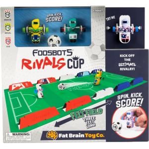 Fat Brain Toys Foosbots Rivals Cup, International-Themed Foosbots Soccer Game with Stadium, Active Skill Game for Kids, Tweens, Teens Ages 6+